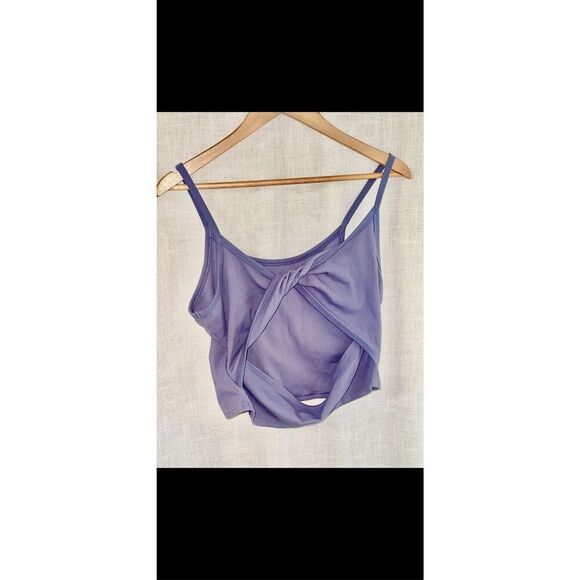 Athleta Twist Back Ribbed Crop Tank Womens 1X Purple Stretch Athleisure Workout - Picture 4 of 10